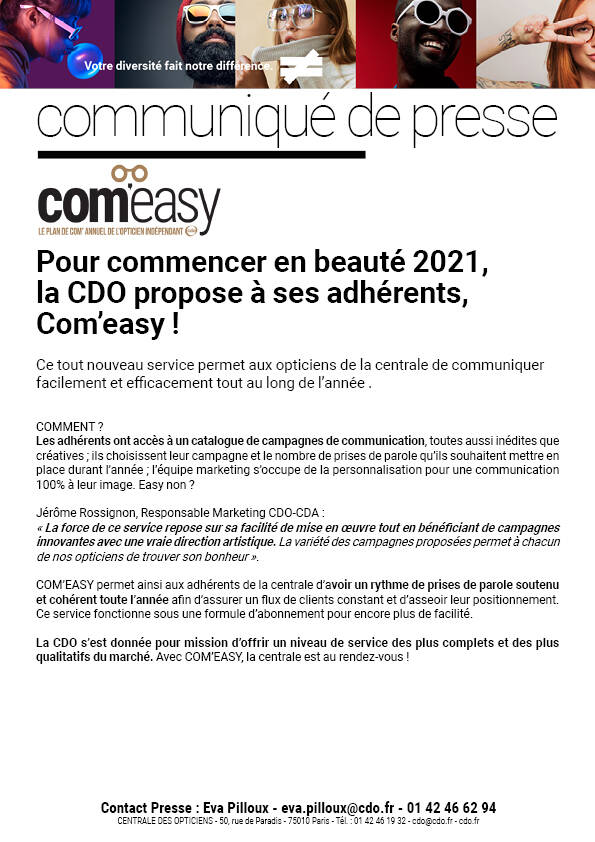 Com'Easy, le plan de Com de l'opticien indépendant